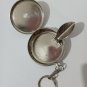 Keyring Mini Portable Round Ashtray - Small Stainless Steel Pocket Tray Flag UK