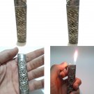 2000 Heart Silver Butane Gas Lighter Working Collectible Cigarette Flame Smoking