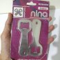 Set of 2 NINA Bottle Openers - Stainless Steel Silver Bar Tools, From Spain