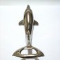Vintage Silver Bottle & Can Opener - Decorated Big Dolphin Figure, 144.7g