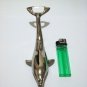 Vintage Silver Bottle & Can Opener - Decorated Big Dolphin Figure, 144.7g