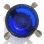 Vintage Bohemian Cobalt Blue Cut Crystal Ashtray Elegant Glass Cigarette Holder