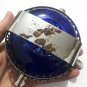 Vintage Bohemian Cobalt Blue Cut Crystal Ashtray Elegant Glass Cigarette Holder