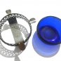 Vintage Bohemian Cobalt Blue Cut Crystal Ashtray Elegant Glass Cigarette Holder