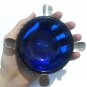 Vintage Bohemian Cobalt Blue Cut Crystal Ashtray Elegant Glass Cigarette Holder