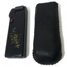 Vintage Old Golden American Lighter, Black Shuanc Long, Original Pocket Leather