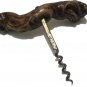 Vintage Lacquered Burl Wood Corkscrew - Grape Handle Wine Bottle Opener