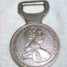 Vintage Ultra Rare Maria Theresia Bottle Opener - Silver Steel, Coke-Shaped Aged