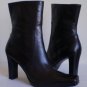Nine West Pioneer Brown Leather Mid Calf Boots Heels 11