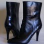Nine West Lapaz Black Leather Mid Calf Boots Heels 10.5