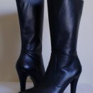NINE WEST YESTERDAY BLACK LEATHER TALL BOOTS NW 9.5