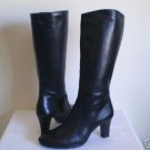 Naturalizer Blk Leather Knee High Tall Boots Heels 9.5