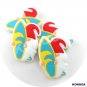 5 PCS Gnome With Surfboards Silicone Focal Beads