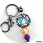 5 PCS The blue-haired kid with the big bow Silicone Focal Beads