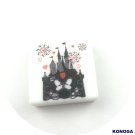 5 PCS Cute Mouse Kiss In Front Of Castle  Silicone Focal Beads