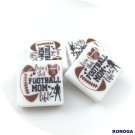 5 PCS Football MOM  Silicone Focal Beads