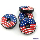 5 PCS Blue American Specialty Donuts Silicone Focal Beads
