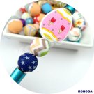 5 PCS Easter Eggs2  Silicone Focal Beads