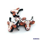 5 PCS  Valentine's Day Pink LOVE Bsion head Silicone Focal Beads