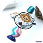 5 PCS  Valentine's Day Pink LOVE Coffee Silicone Focal Beads