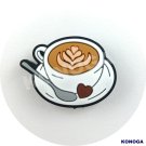 5 PCS  Valentine's Day Pink LOVE Coffee Silicone Focal Beads