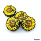 5 PCS DOG MOM  with Heart and Sunflower   Silicone Focal Beads