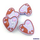 5 PCS I Love My Cat  Silicone Focal Beads