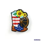 5 PCSunflower Cowboy Boots Silicone Focal Beads
