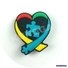 5 PCS Autism With  Heart Silicone Focal Beads