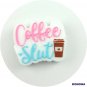 5 PCS Coffee Slut with Cup While  Silicone Focal Beads