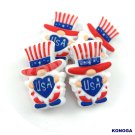 5 PCS Gnome with Heart  2024 American Independence Day Silicone Focal Beads