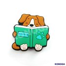 5 PCS DOG Read book Silicone Focal Beads