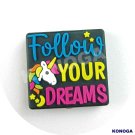 5 PCS Follow Your Dreams Silicone Focal Beads