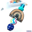 5 PCS Rainbow Silicone Focal Beads