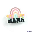 5 PCS Rainbow and MaMa Silicone Focal Beads