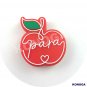 5 PCS Red Apple Teacher Silicone Focal Beads