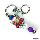 5 PCS Bison With Flower Print You Serious Silicone Focal Beads