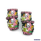 5 PCS Halloween Let Me Read In Peace Silicone Focal Beads