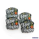 5 PCS Bee Happy Silicone Focal Beads