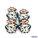 5 PCS Halloween Cow Print with hat ghost Silicone Focal Beads