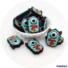 5 PCS Gray Monster  Silicone Focal Beads