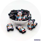 5 PCS Bule mouse Silicone Focal Beads