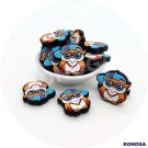 5 PCS White owl with glasses  Silicone Focal Beads