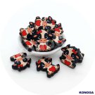5 PCS Bsion hold red heart Silicone Focal Beads