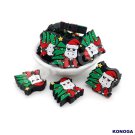5 PCS Christmas tree and hippo with santa claus Silicone Focal Beads