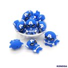 5 PCS 3D A Letter Blue Robot Silicone Focal Beads