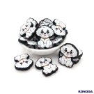 5 PCS White Dogr Silicone Focal Beads