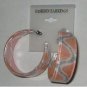Silvery Stripe Hoop Earrings - Peach