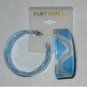 Silvery Stripe Hoop Earrings - Blue