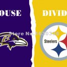 Baltimore Ravens Pittsburgh Steelers House Divided Flag 3ft X 5ft Poly